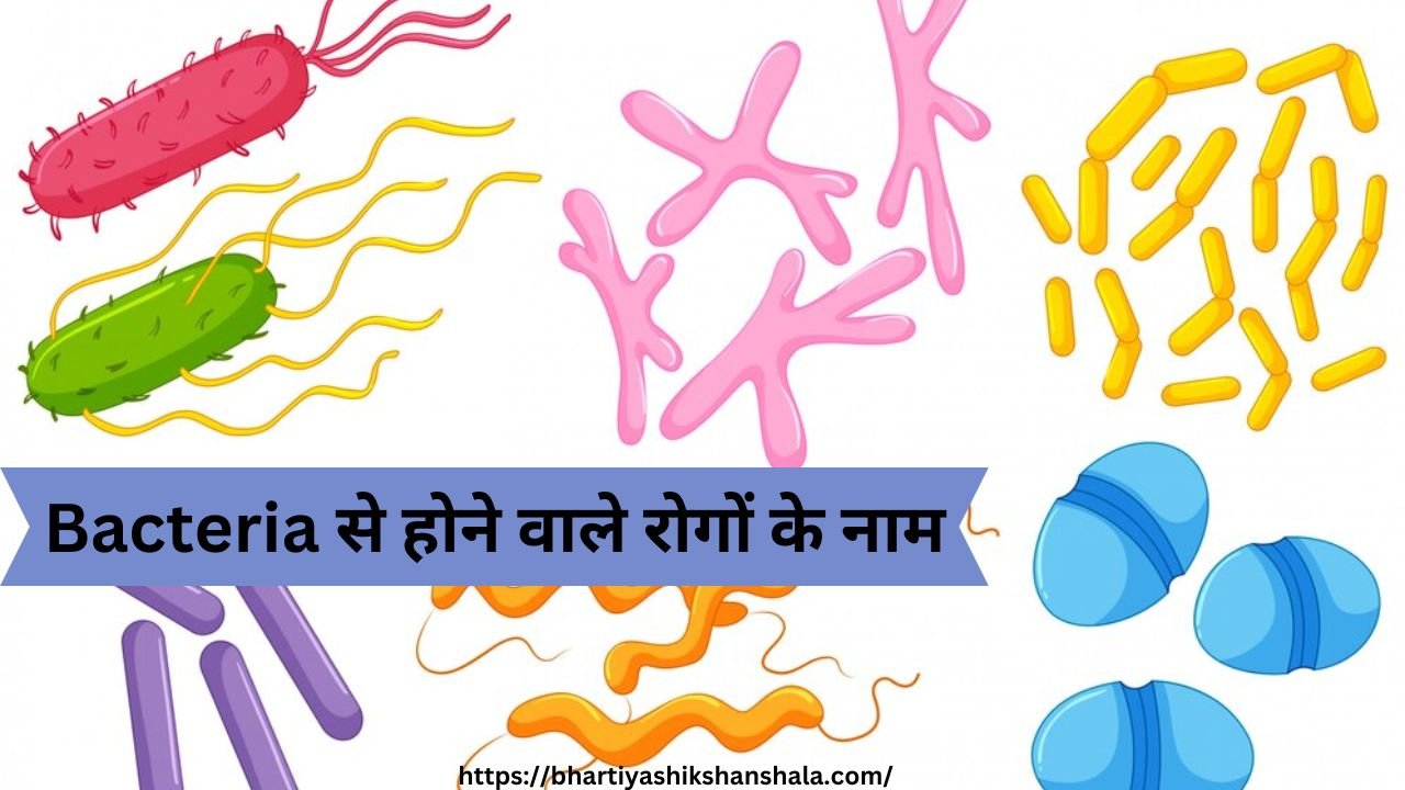 बैक्टीरिया से होने वाले रोगों के नाम (Names of diseases caused by bacteria)