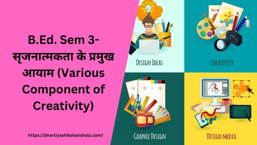 B.Ed. Sem 3-सृजनात्मकता के प्रमुख आयाम (Various Component of Creativity) 