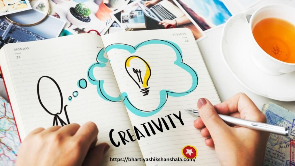 girl writing creativity in notebook