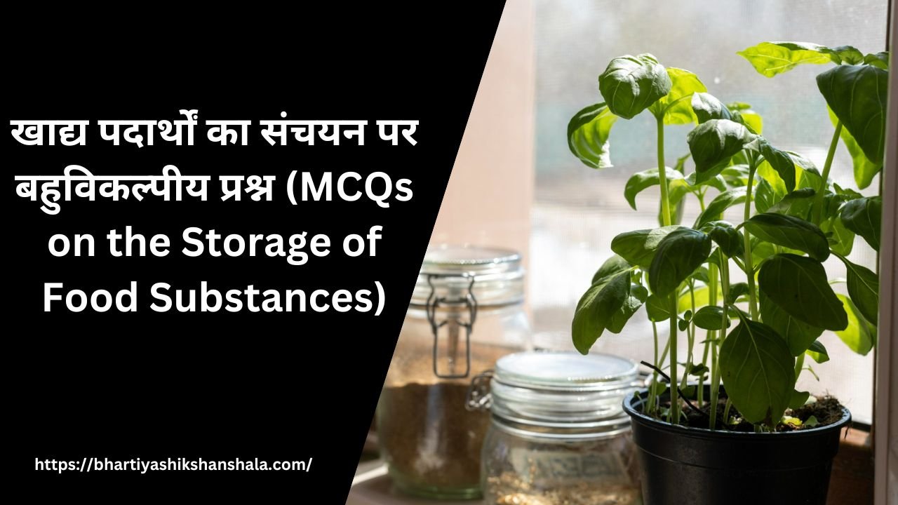 खाद्य पदार्थों का संचयन पर बहुविकल्पीय प्रश्न (MCQs on the Storage of Food Substances)