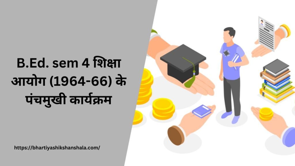 B.Ed. sem 4 शिक्षा आयोग (1964-66) के पंचमुखी कार्यक्रम